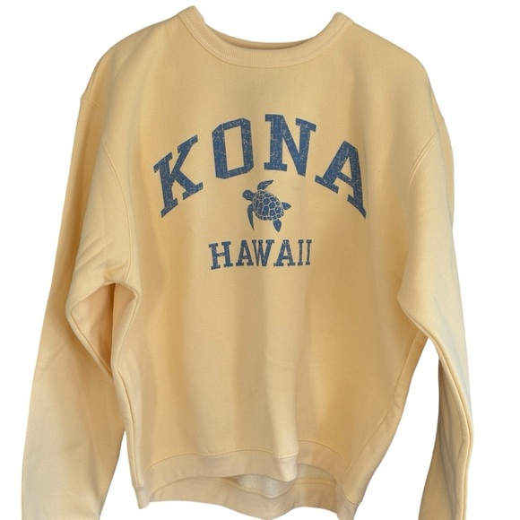 Kona Hawaii Vintage Y2K Sweatshirt Yellow Blue Size Medium - Picture 1 of 5